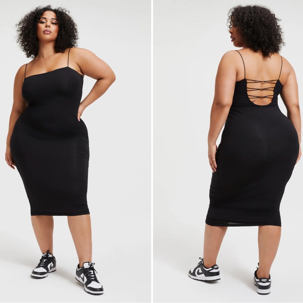Good American Plus Size Dress- lime green